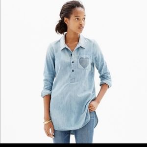 Madewell Chambray 💙 Pocket Pullover Shirt
